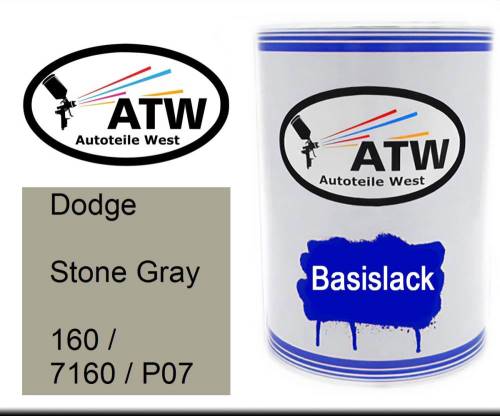 Dodge, Stone Gray, 160 / 7160 / P07: 500ml Lackdose, von ATW Autoteile West.